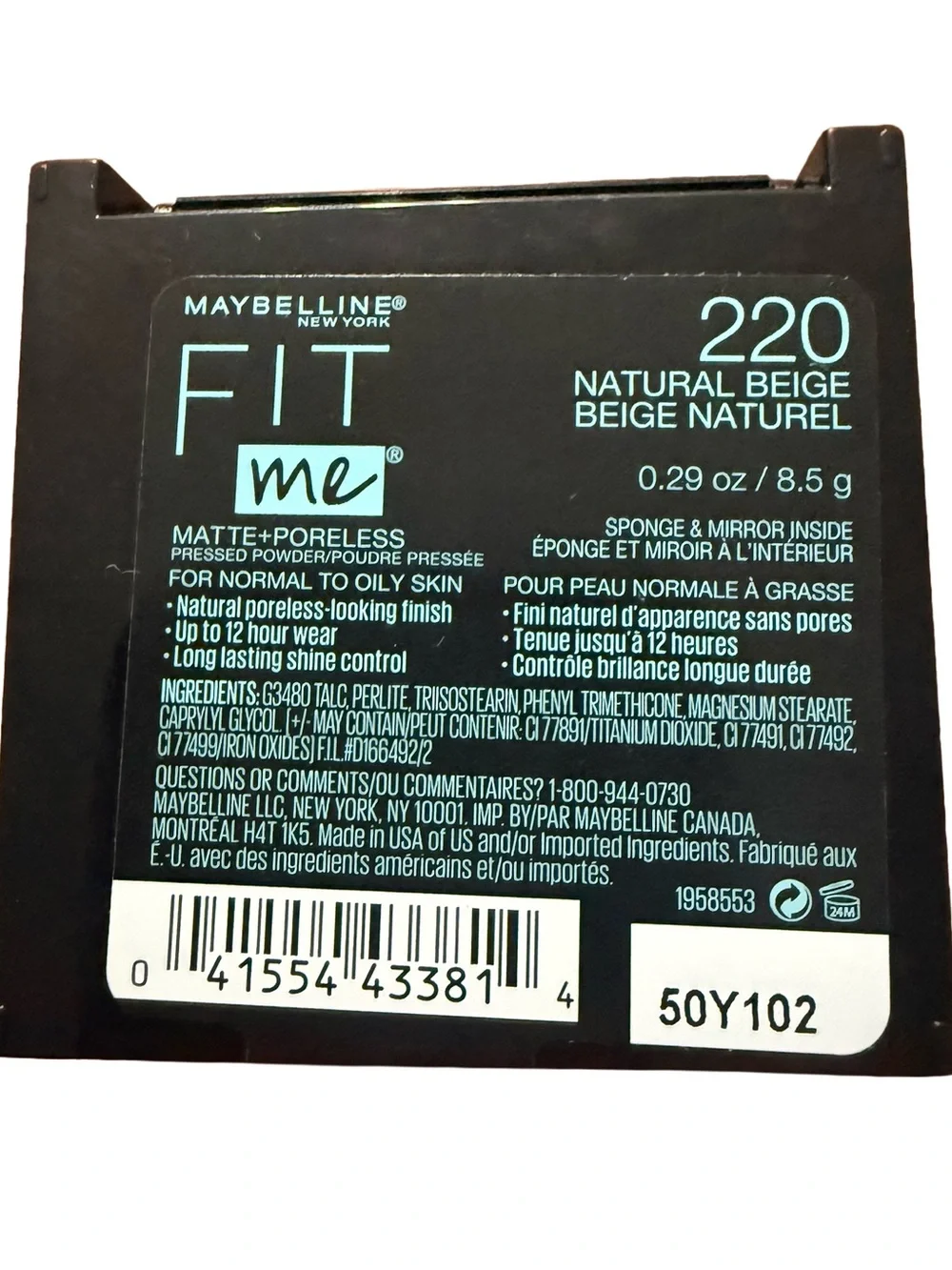 Maybelline Fit Me Matte + Poreless Powder Natural Beige 220 – New & Sealed